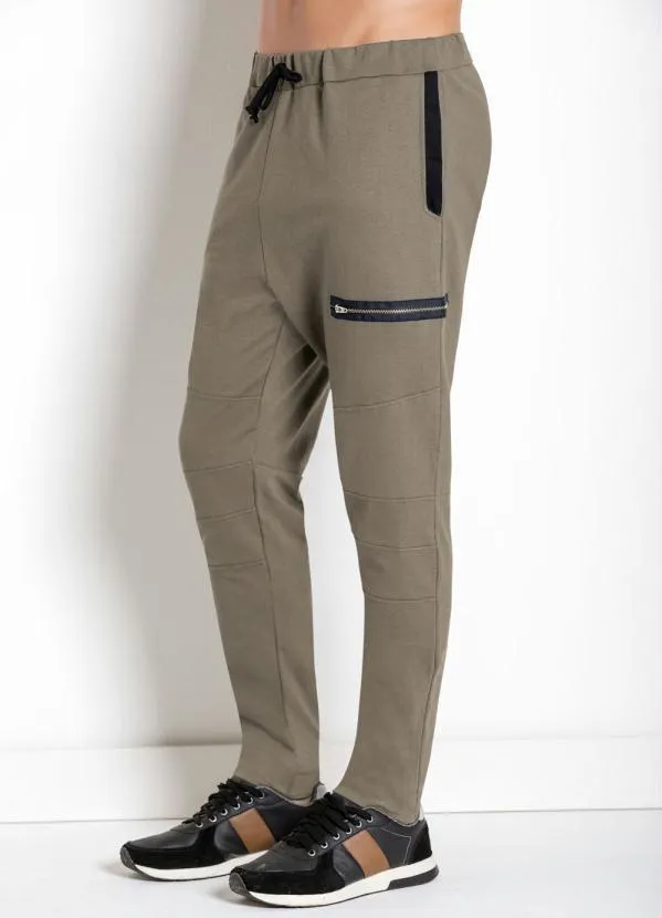 Moda Pop - Calça Marrom em Moletinho com Detalhe de Zíper 7