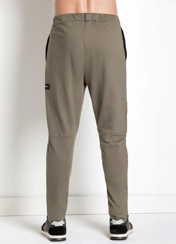 Moda Pop - Calça Marrom em Moletinho com Detalhe de Zíper 8