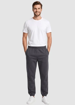 Yends Fashion - Calça Masc Moletom 2 Bolsos  Chumbo - YENDS FASHION