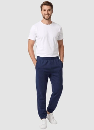 Yends Fashion - Calça Masc Moletom 2 Bolsos  Marinho - YENDS FASHION