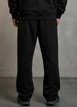 Briard - Calça Masculina de Moletom Peluciada Preto - BRIARD