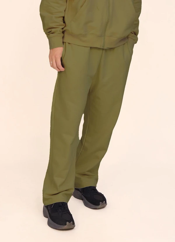 Briard - Calça Masculina de Moletom Peluciada Verde