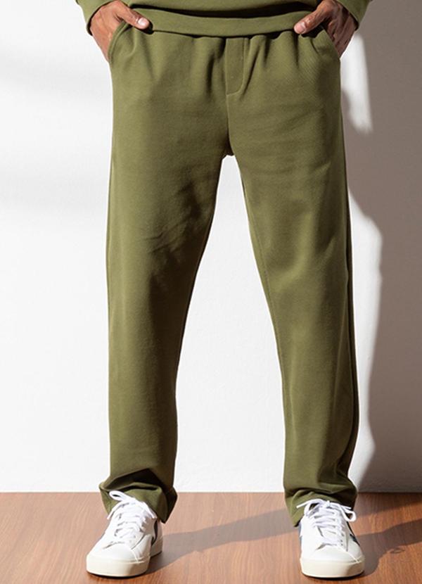 Habana - Calça Masculina em Moletom Larga Verde