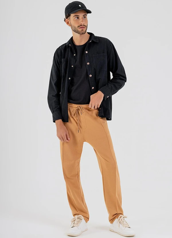 The Philippines - Calça Masculina em Moletom Marrom 3