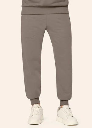 Diametro - Calça Masculina em Moletom Peluciado Marrom - DIAMETRO