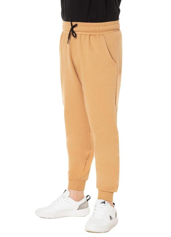 Rovitex - Calça Masculina Jogger de Moletom Amarelo