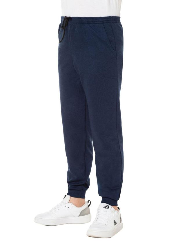 Rovitex - Calça Masculina Jogger de Moletom Azul