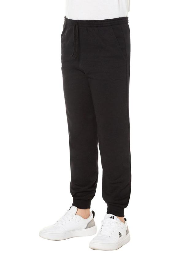 Rovitex - Calça Masculina Jogger de Moletom Preto