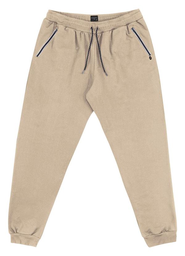 Diametro - Calça Masculina Plus Size em Moletom Bege
