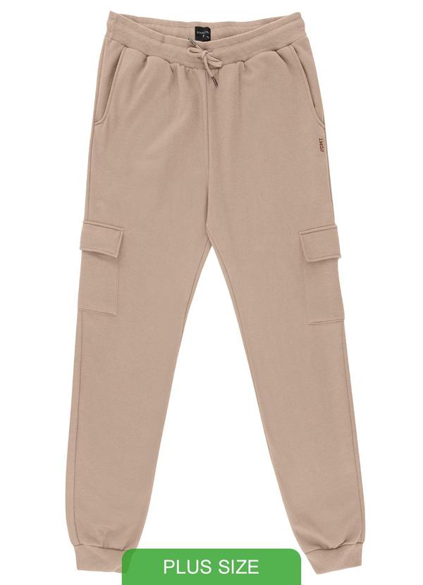Diametro - Calça Masculina Plus Size Moletom Marrom