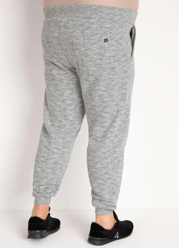 Outlet - Calça Mescla Branca com Cós Ajustável Plus Size 2