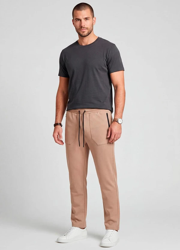 Diametro - Calça Moletom Felpado Marrom 2