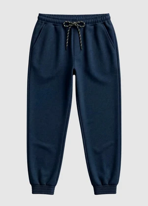 Yends Fashion - Calça Moletom Punho Elástico Azul - YENDS FASHION