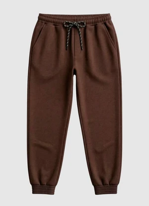 Yends Fashion - Calça Moletom Punho Elástico Marrom - YENDS FASHION