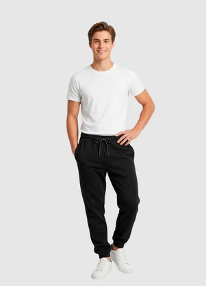 Yends Fashion - Calça Moletom Punho Elástico Preto - YENDS FASHION