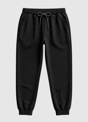 Yends Fashion - Calça Moletom Punho Elástico Preto - YENDS FASHION