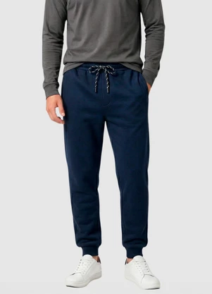 Yends Fashion - Calça Moletom Punho Ribana Azul - YENDS FASHION