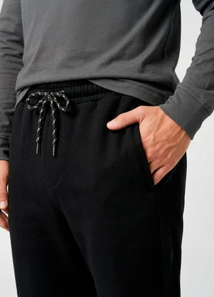Yends Fashion - Calça Moletom Punho Ribana Preto - YENDS FASHION