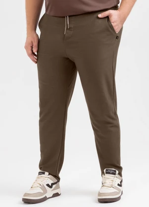 Exco - Calça Plus em Moletom Marrom Escuro - EXCO