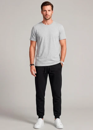 Diametro - Calça Moletom Peluciada Jogger Preto - DIAMETRO