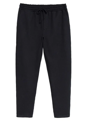 Malwee - Calça Slim em Moletom Sarjado Preto - MALWEE