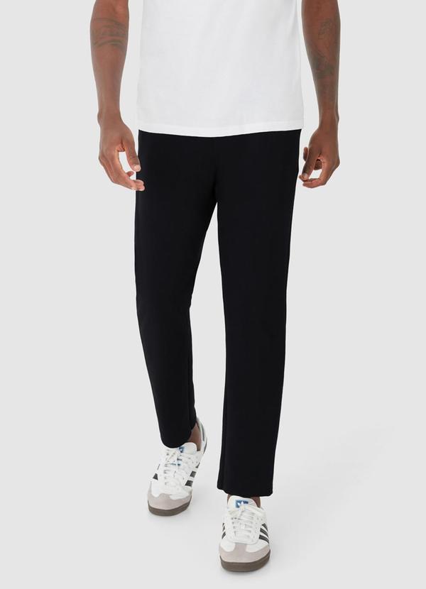 Malwee - Calça Slim Masculina em Moletom Preto