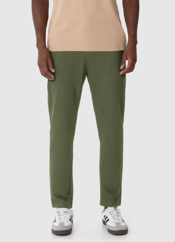 Malwee - Calça Slim Masculina em Moletom Verde
