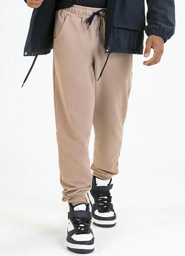 Soft Bonni - Calça Teen em Moletinho Bege