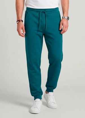 Diametro - Calça Moletom Peluciada Jogger Verde Teal - DIAMETRO