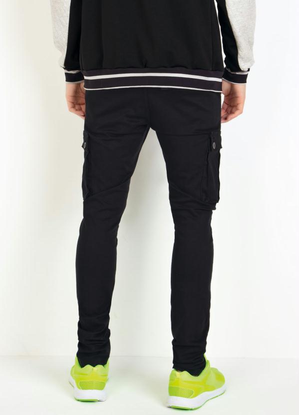 Outlet - Calça Actual Preta Skinny com Bolsos Cargo 2