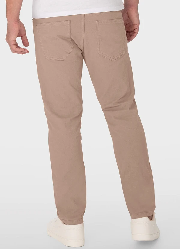 Malwee - Calça Bege Slim em Sarja Masculina 2