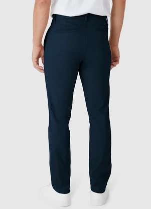 Malwee - Calça Chino em Sarja Azul Marinho - MALWEE