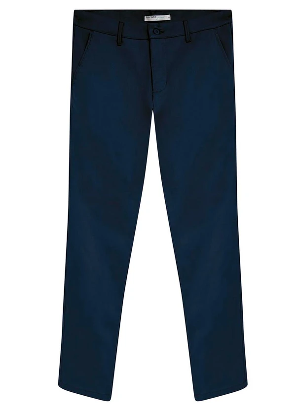 Malwee - Calça Chino em Sarja Azul Marinho 7