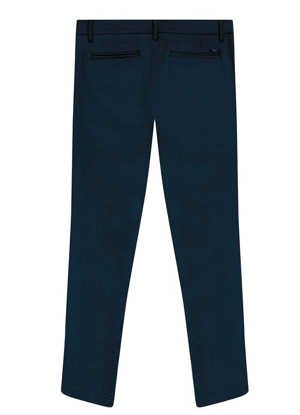 Malwee - Calça Chino em Sarja Azul Marinho 8