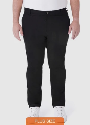 Malwee - Calça Chino em Sarja PlusPreto - MALWEE