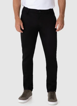 Malwee - Calça Chino em Sarja Preto - MALWEE