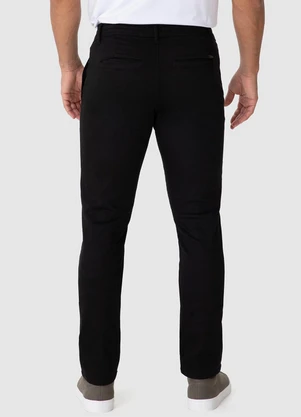 Malwee - Calça Chino em Sarja Preto - MALWEE