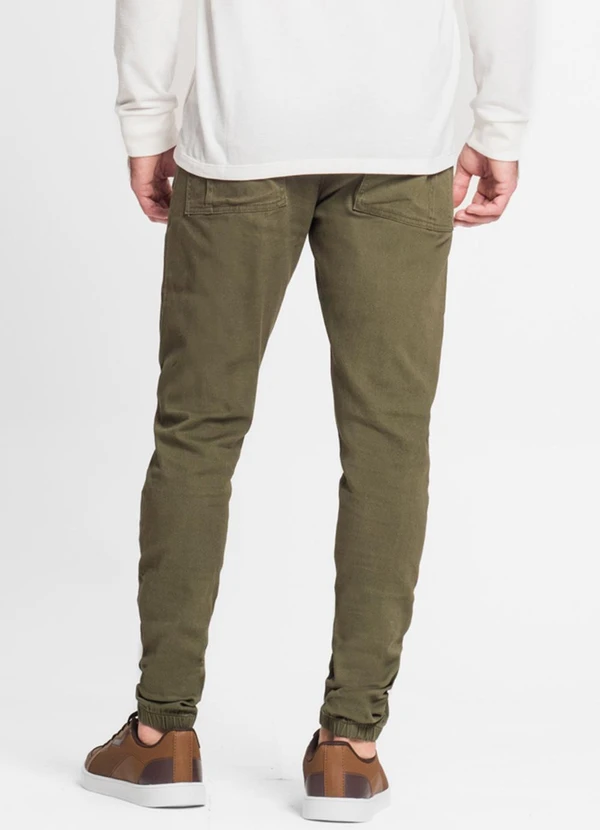Diametro - Calça com Bolso Masculina em Sarja Verde 2