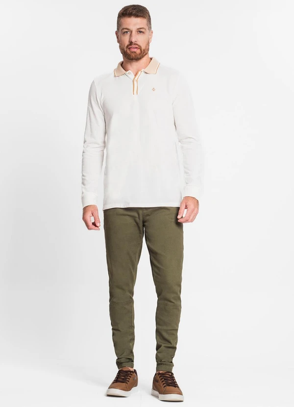 Diametro - Calça com Bolso Masculina em Sarja Verde 3