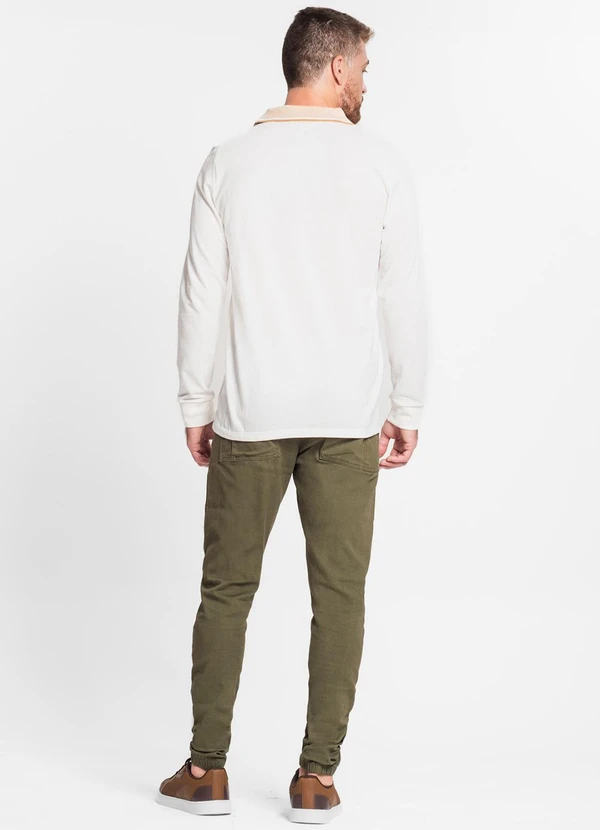 Diametro - Calça com Bolso Masculina em Sarja Verde 4