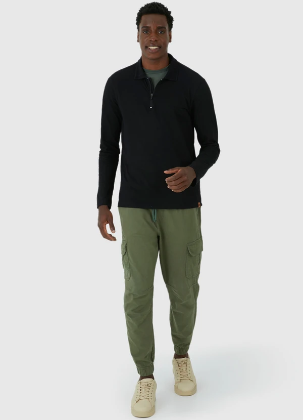 Malwee - Calça Jogger Cargo em Sarja Verde 3