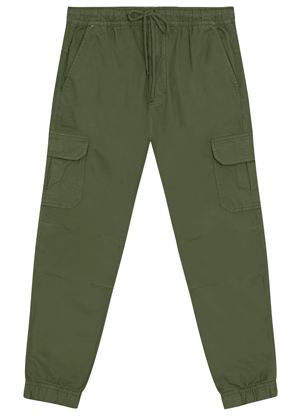 Malwee - Calça Jogger Cargo em Sarja Verde 7