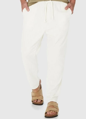 Malwee - Calça Jogger com Linho Off White - MALWEE
