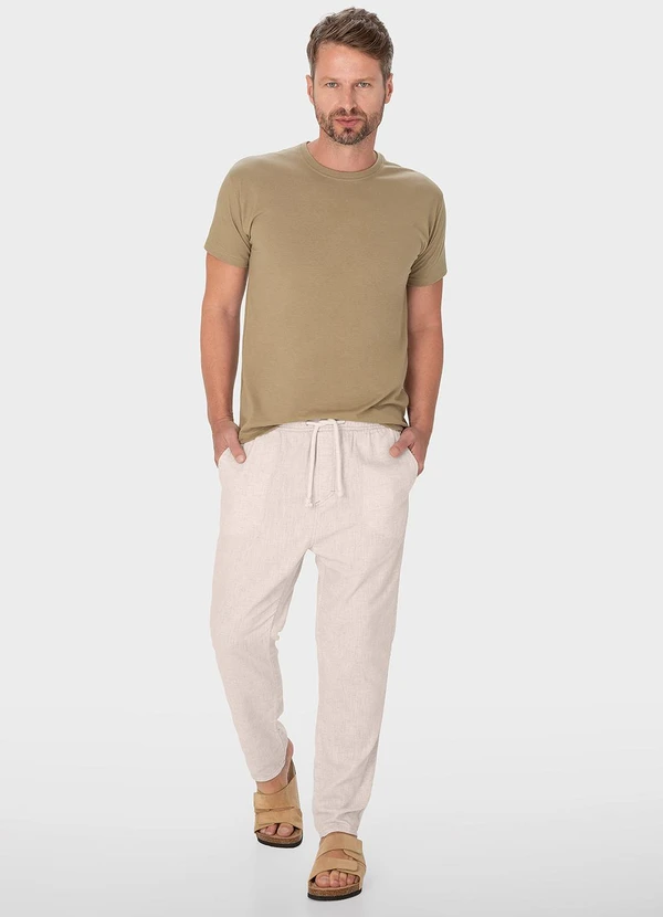 Malwee - Calça Jogger com Linho Off White 3