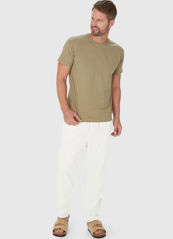 Malwee - Calça Jogger com Linho Off White 5