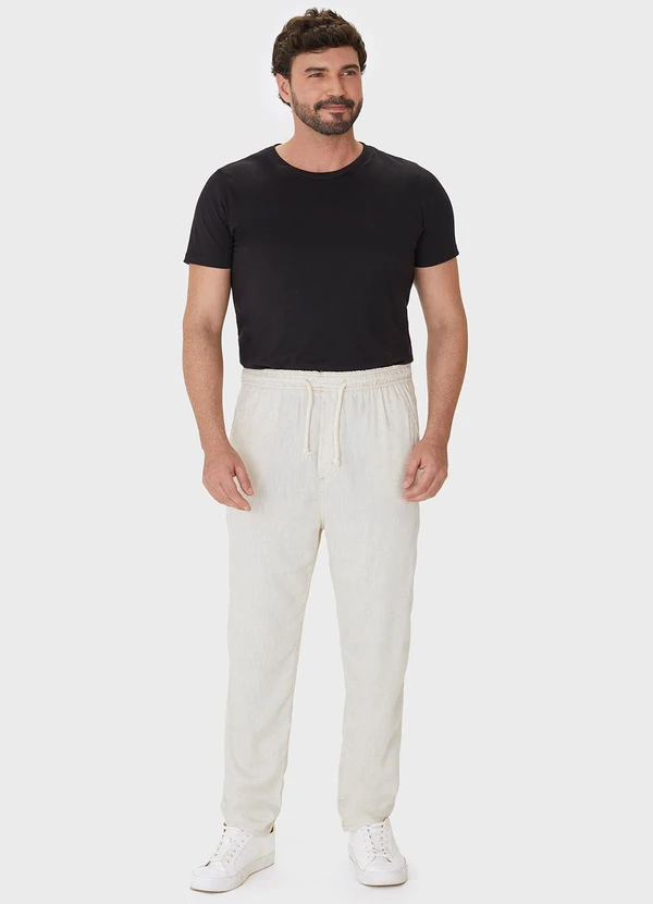 Malwee - Calça Jogger com Linho Off White 7