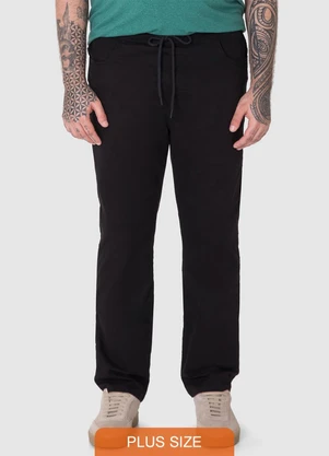 Malwee - Calça Jogger em Sarja Stretch PlusPreto - MALWEE