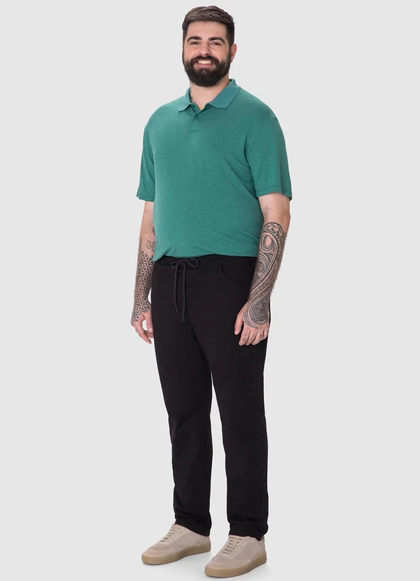 Malwee - Calça Jogger em Sarja Stretch PlusPreto 4