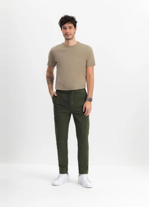 Essendi - Calça Masculina em Sarja Verde - ESSENDI