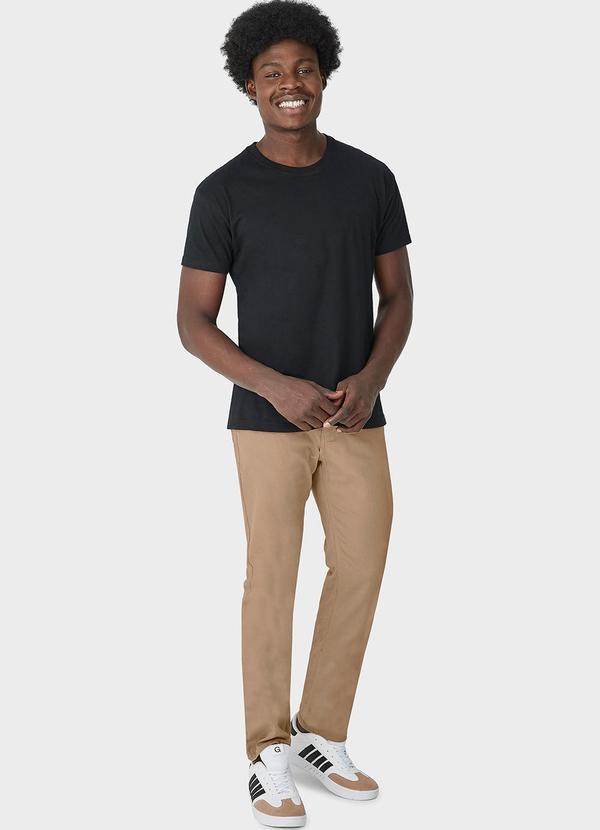 Malwee - Calça Masculina Slim em Sarja Marrom 3